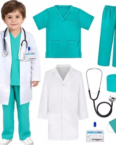 Doctor Scrubs & Coat Set